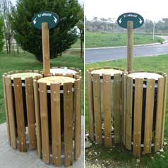 Poubelle Bois Tri ronde